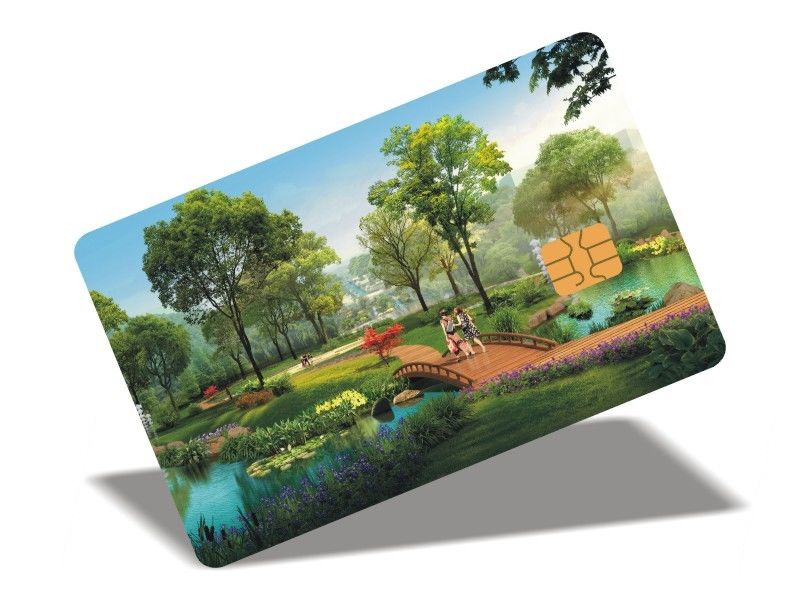 PVC Offset Printing Contacted Encrypted Logic Card Anticollision AT88SC0104C IC Type