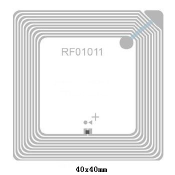 45x45mm HF RFID Inlay with Flip Chip Bonding and Aluminium Antenna for Key Fob Applications